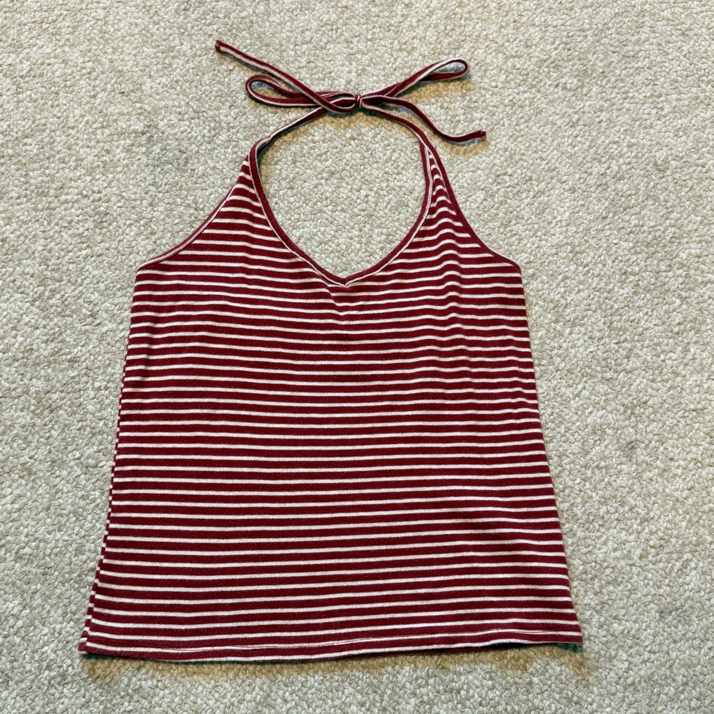 American Eagle Outfitters Red and White Striped Camisole